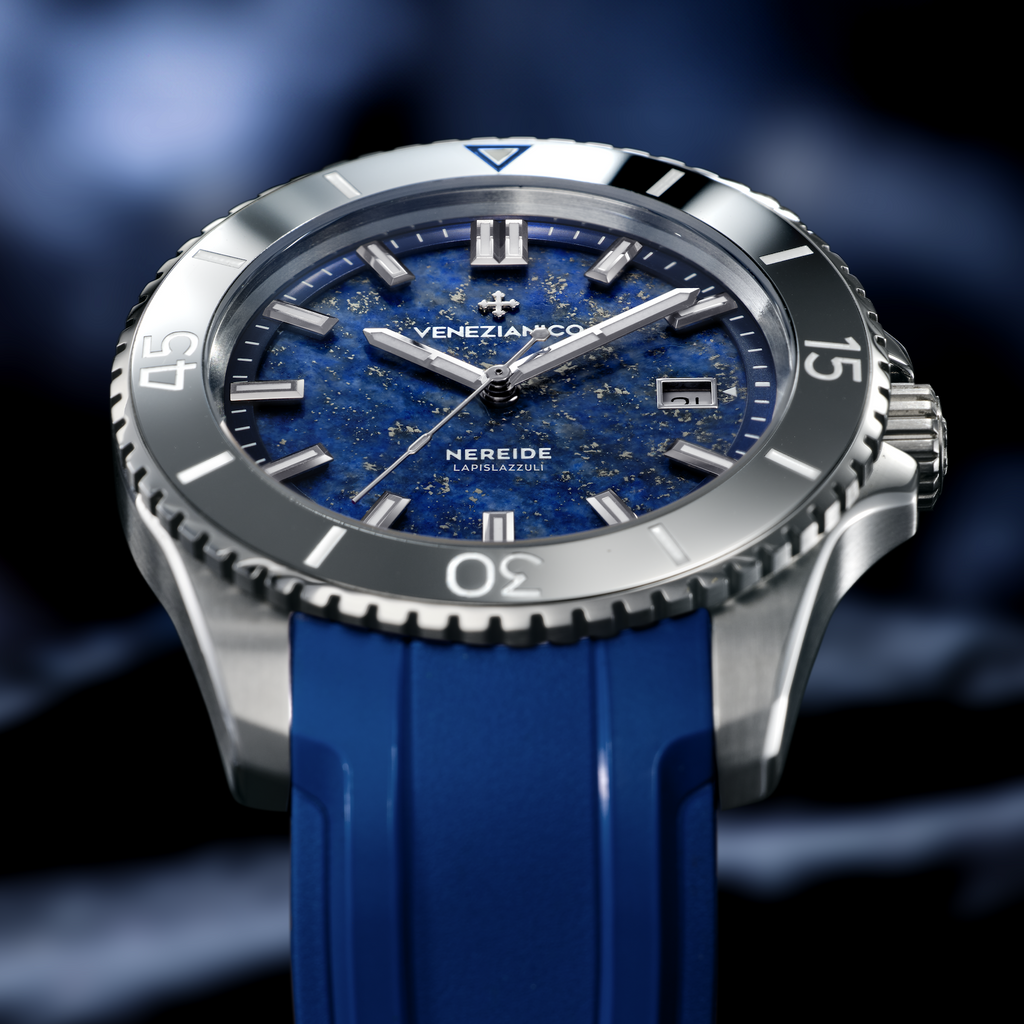 Venezianico Nereide Lapislazzuli Men’s Automatic Blue Stone Diver Watch