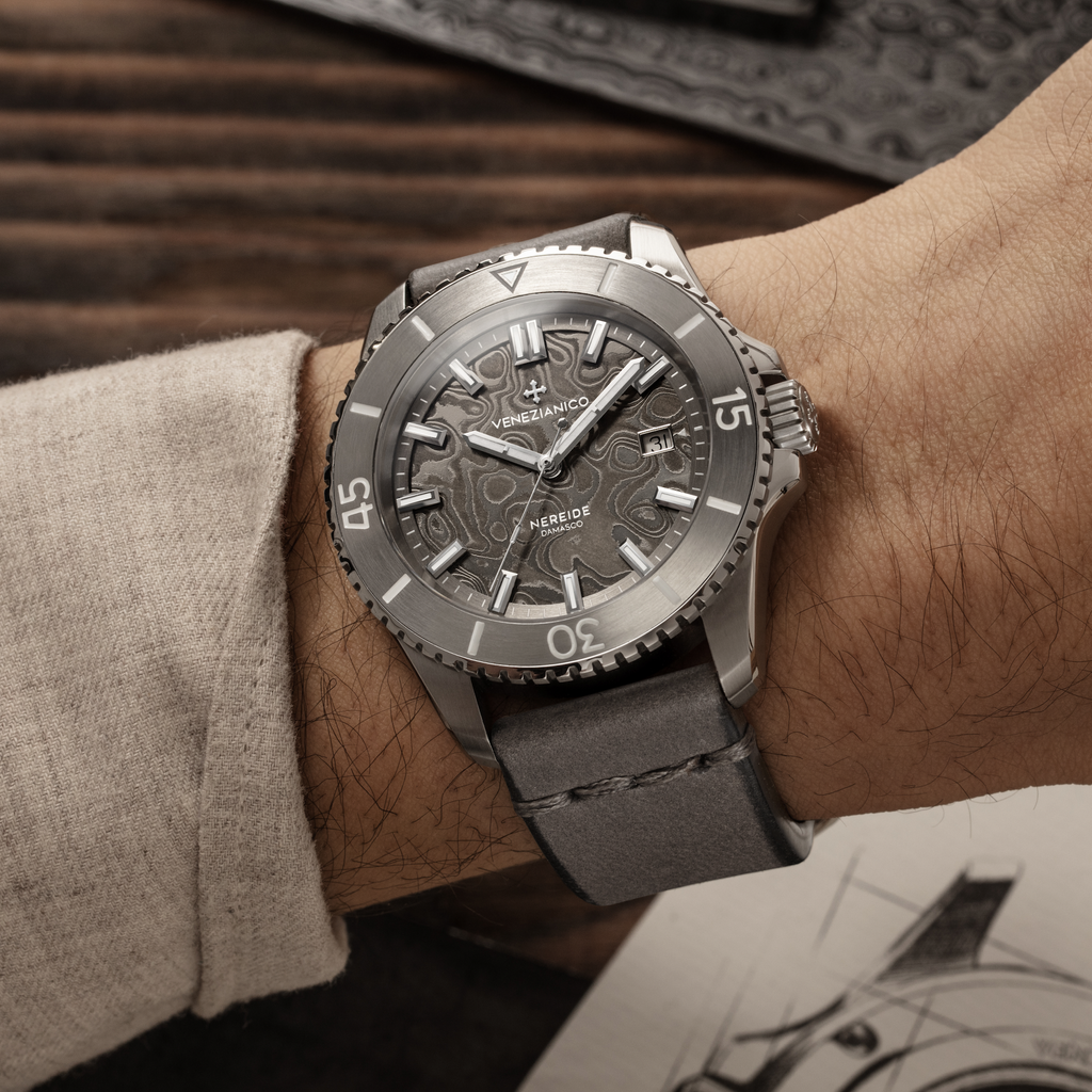 Venezianico Nereide Damasco Men’s Damascus Grey Automatic Watch