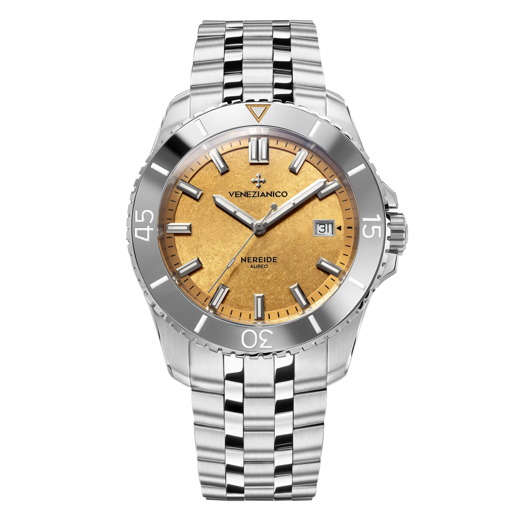 Venezianico Nereide Aureo 42 Men’s Gold Dial Automatic Diver Watch