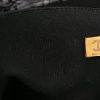Tweed Shearling Quilted Lambskin Shopping Tote  Black Grey