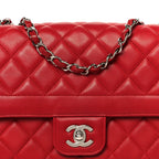 Lambskin Medium Coco Rider Flap Red