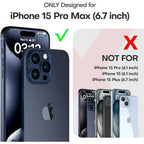 Entronix Bundle Compatible with iPhone 15 Pro Max - [Flexible] Glossy Heart Case & 2 Clear Screen Protectors