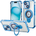 Entronix [Magnetic] Case Compatible with iPhone 15 Plus - [Clear Back] Glossy Gripstand