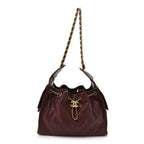 Caviar Quilted Small Chanel 25 Handbag Burgundy