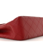Caviar Quilted Jumbo Single Flap Dark Red