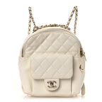 Caviar Quilted Small CC Day Backpack White