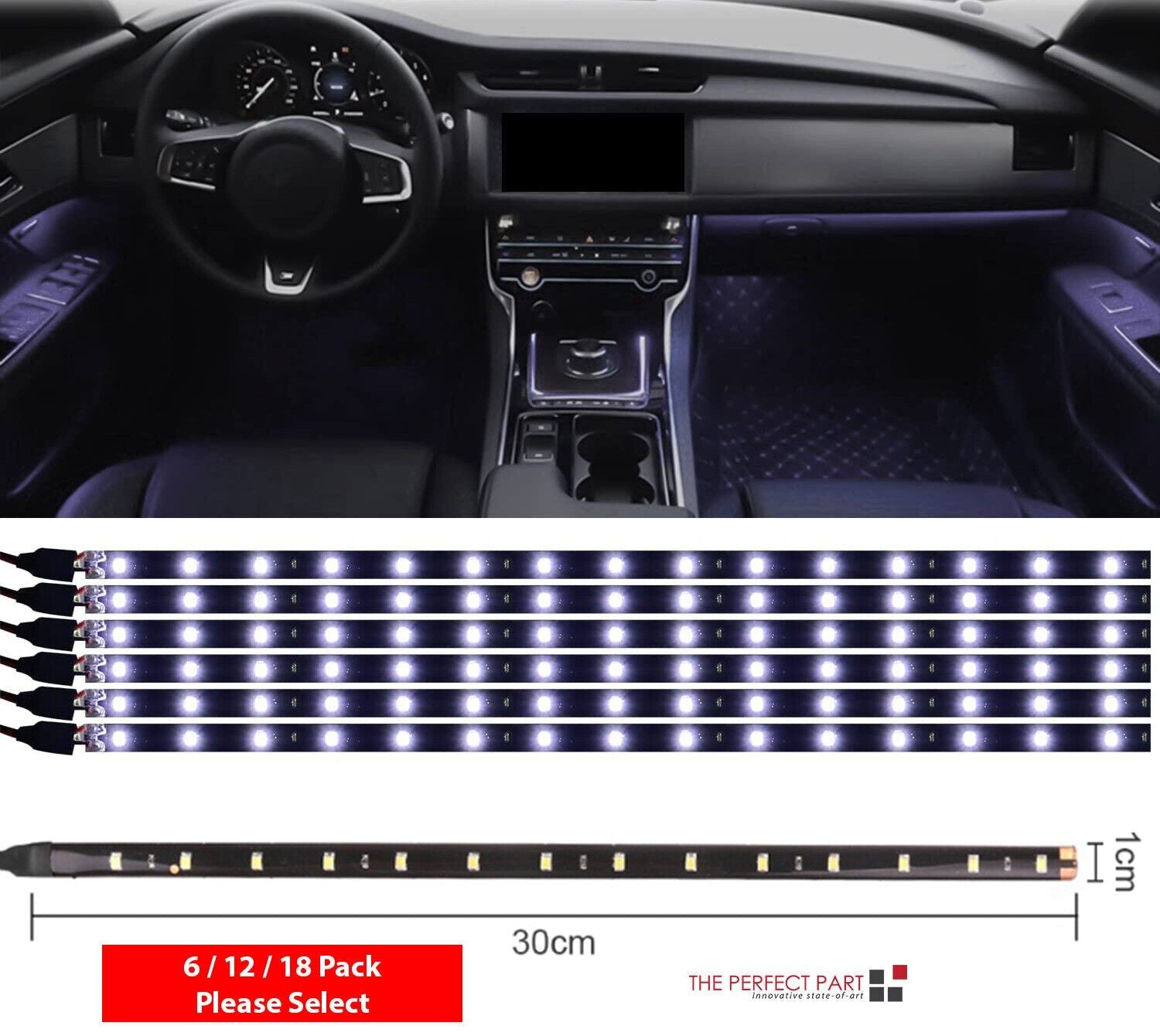 Waterproof 12''/15 DC 12V Motor LED Strip Underbody Light For Car Motorcycle - 12 Pack