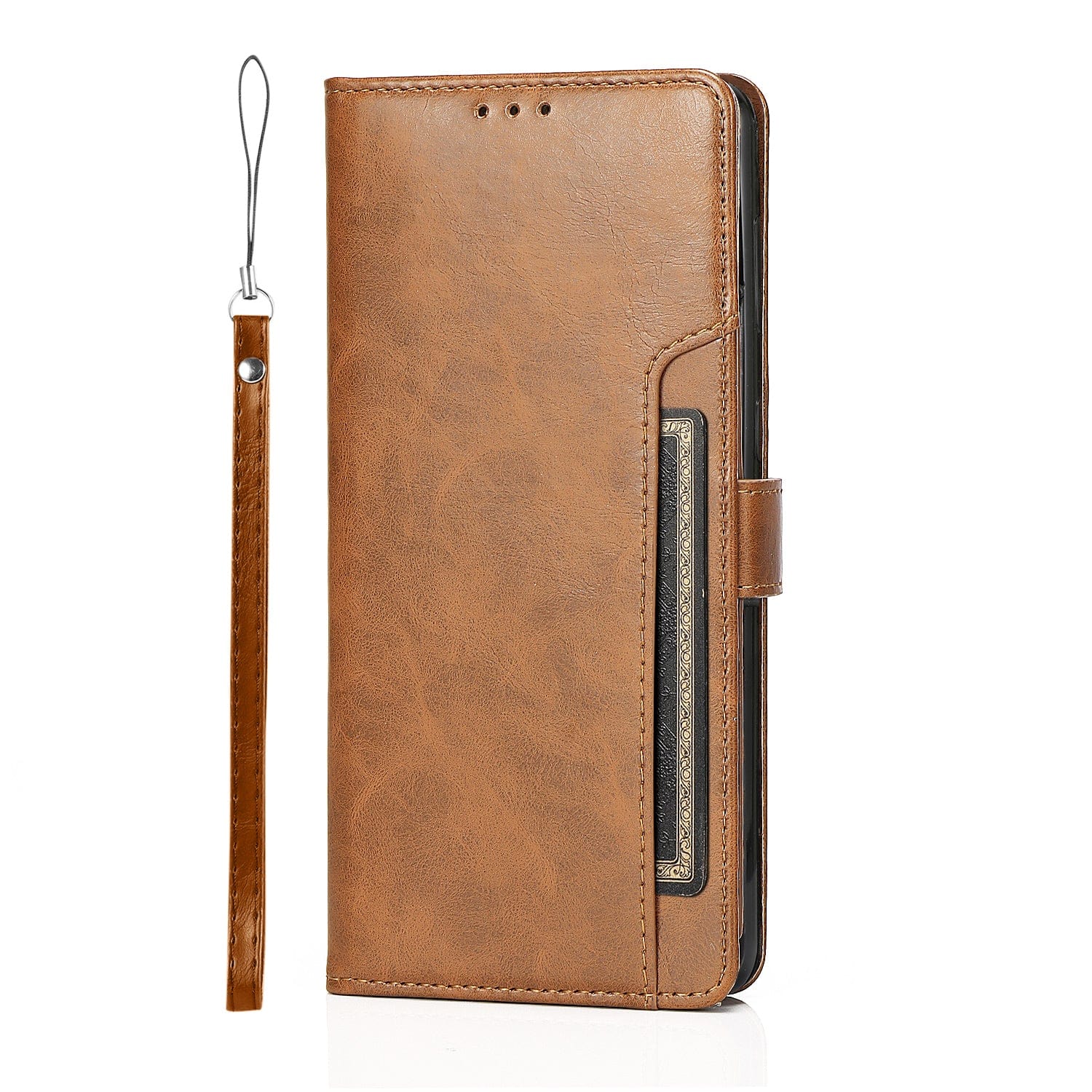 SAHARA - Folio Brown Leather Wallet Case - Samsung Galaxy S22 Plus