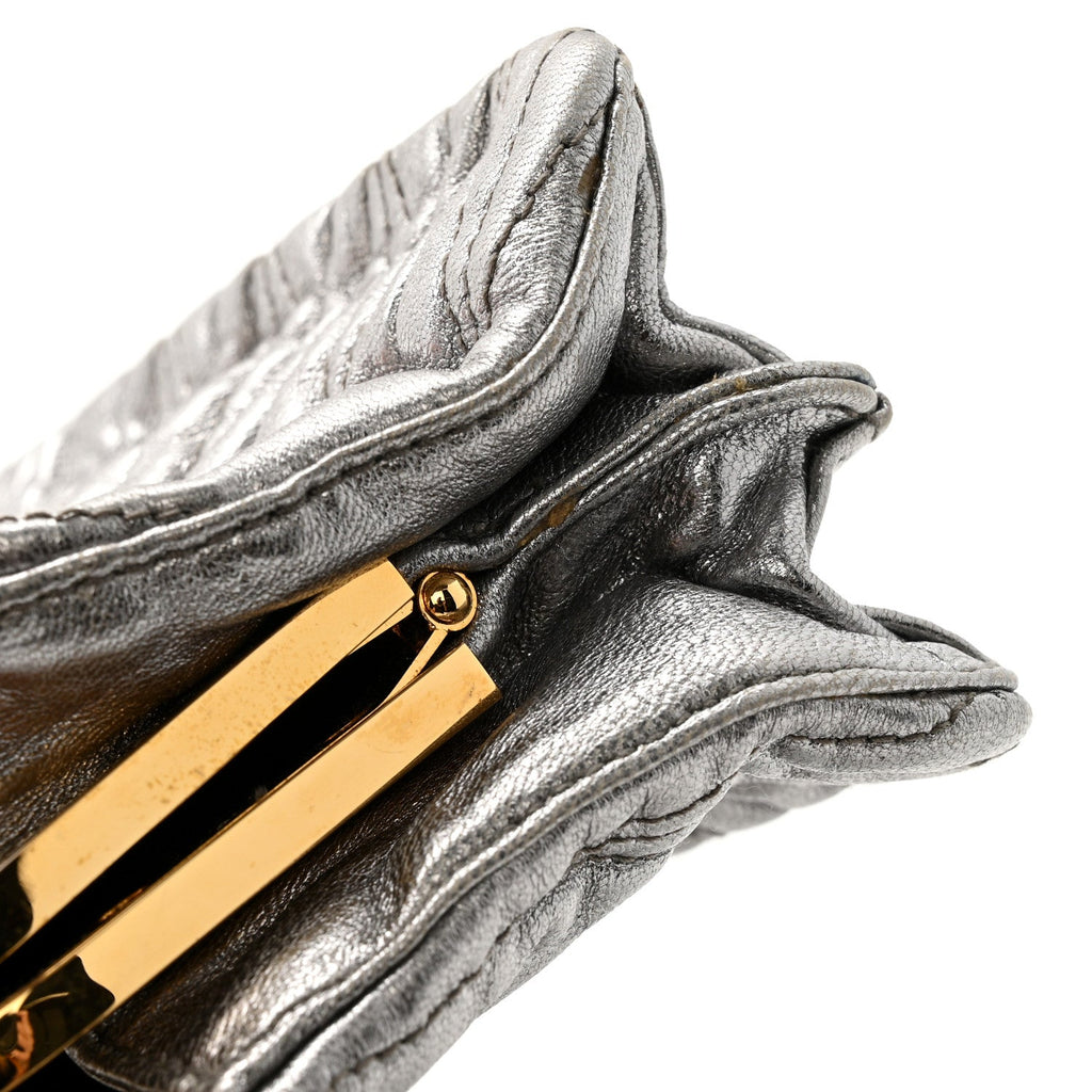 Metallic Matelasse Lux Mini Crossbody Tote Cromo