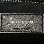Calfskin Y Quilted Monogram Medium Loulou Chain Satchel Black