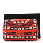 Silk Chain Printed Medium Single Flap Red