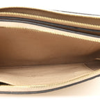 Empreinte Double Zip Pochette Beige Rose Creme