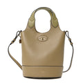Small Classic Grain Silky Calfskin Lily Tote Linen Green