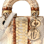 Snakeskin Mini Lady Dior Beige Gold