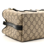 GG Supreme Monogram Emblem Small Tote Bag Beige Black