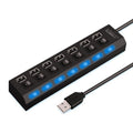 7 Port USB 2.0 Hub Splitter Adapter High Speed For PC Laptop Mac Desktop