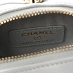 Lambskin Quilted CC Mini In Love Heart Bag Charm Light Blue
