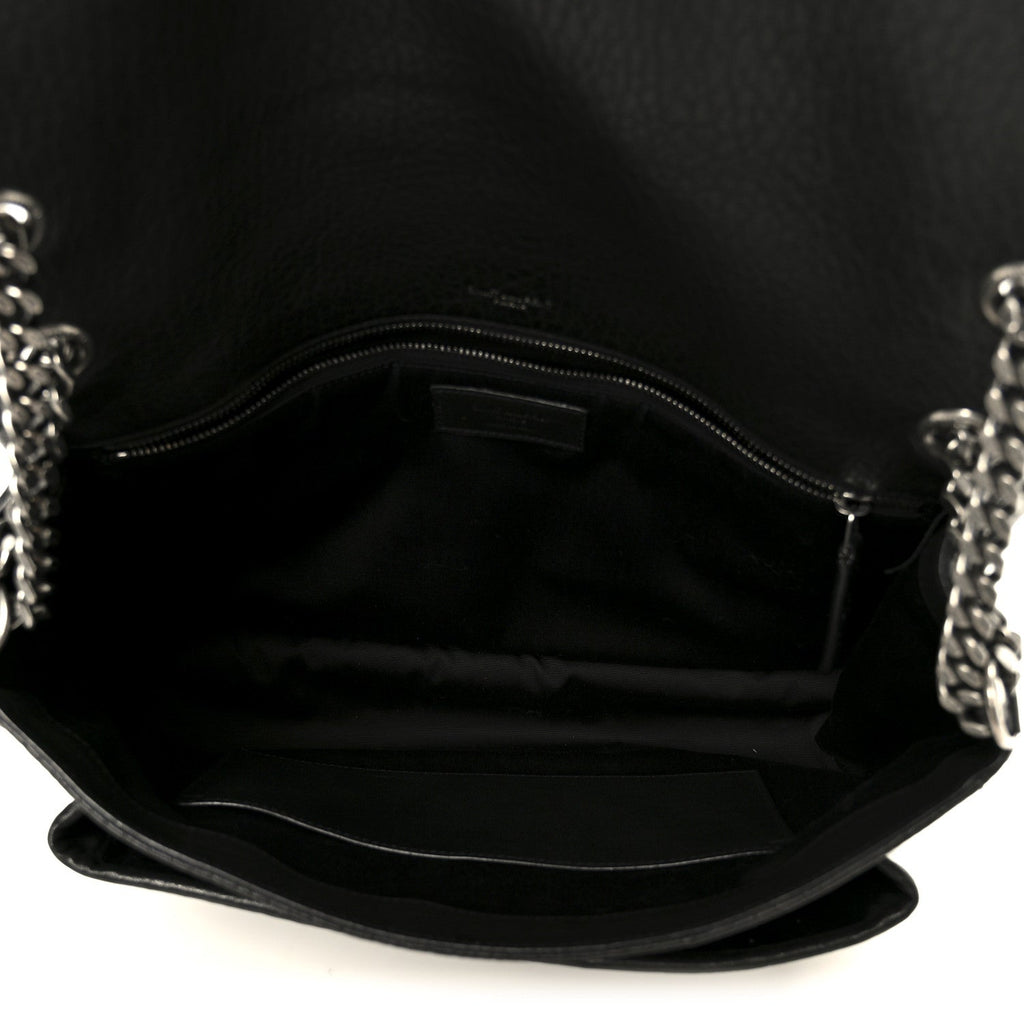 Grained Lambskin Monogram Large Niki Chain Satchel Black