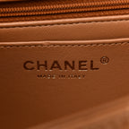 Lambskin Quilted Mini Top Handle Rectangular Flap Dark Beige
