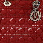 Patent Cannage Large Lady Dior Red