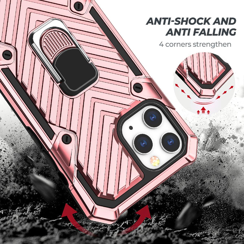 Iphone 12 Pro Max Kickstand Anti-Shock And Anti Falling Case In Rose Gold