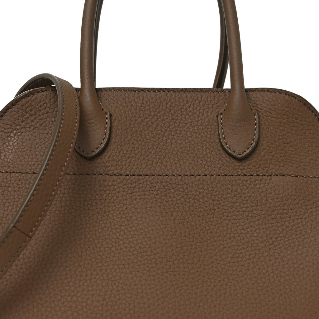Grained Calfskin Soft Margaux 10 Bag Dark Taupe