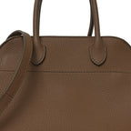 Grained Calfskin Soft Margaux 10 Bag Dark Taupe