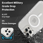 Entronix [Magnetic] Case Compatible with iPhone 16 Pro - [Clear] Triple-Layer Heavy Duty Protection