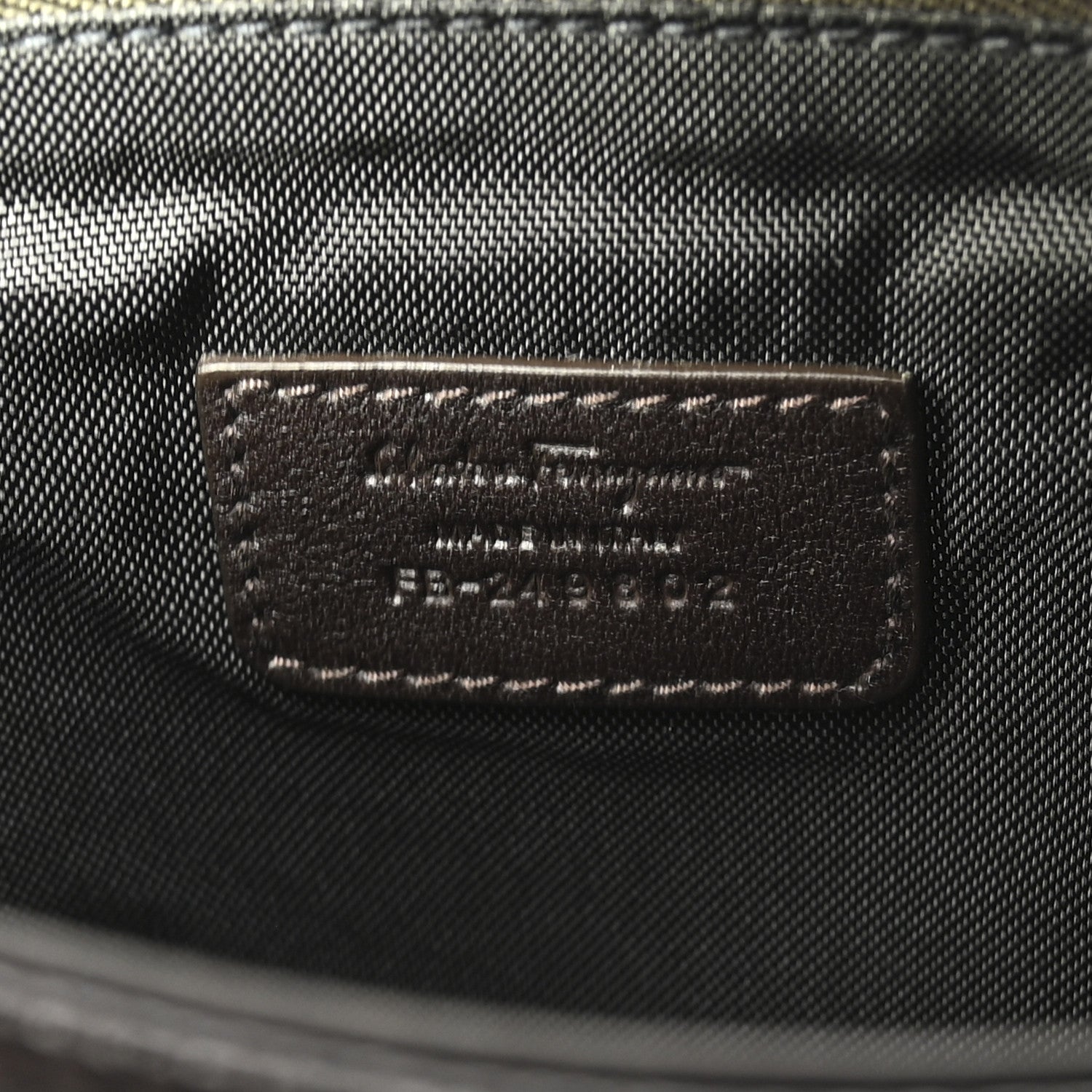 Stamped Calfskin Crossbody Bag Brown