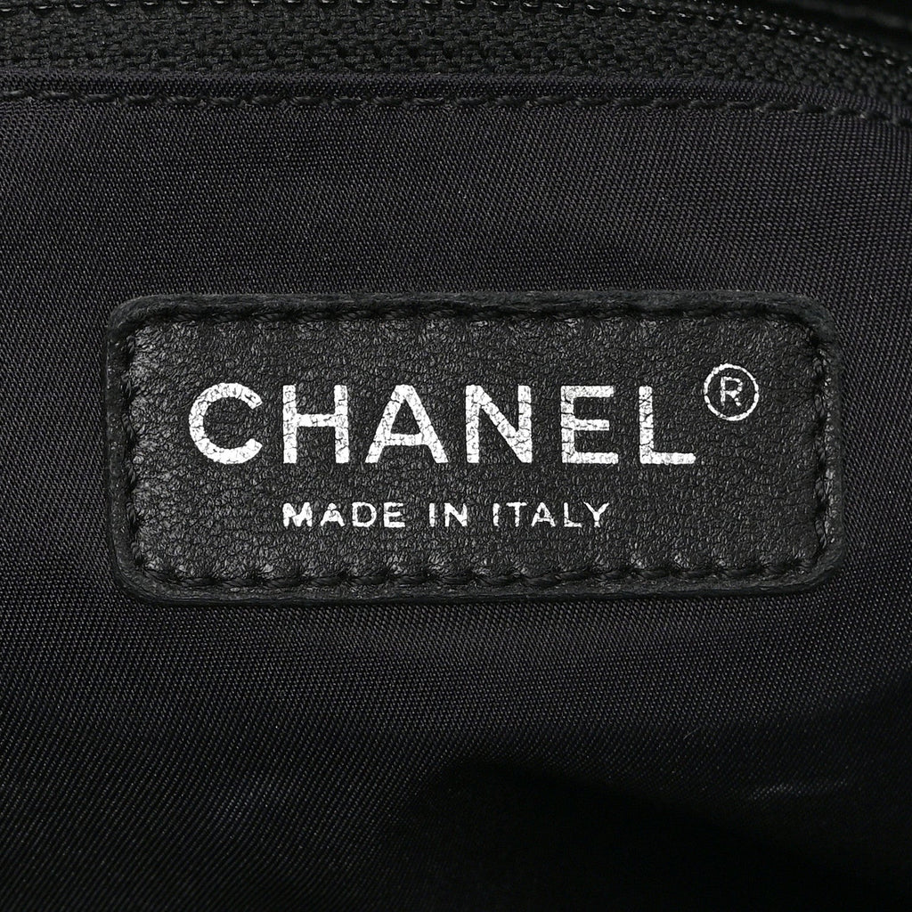 Coated Canvas Quilted Large Paris Biarritz Tote Black