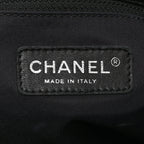 Coated Canvas Quilted Large Paris Biarritz Tote Black