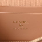 Caviar Quilted Top Handle Slim Vanity With Chain Brown