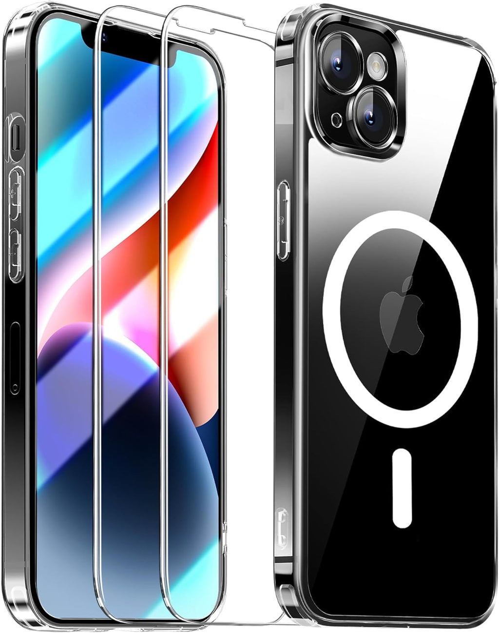 Entronix Bundle Compatible with iPhone 14 Plus - [Magnetic] Clear Case & 2 Clear Screen Protectors