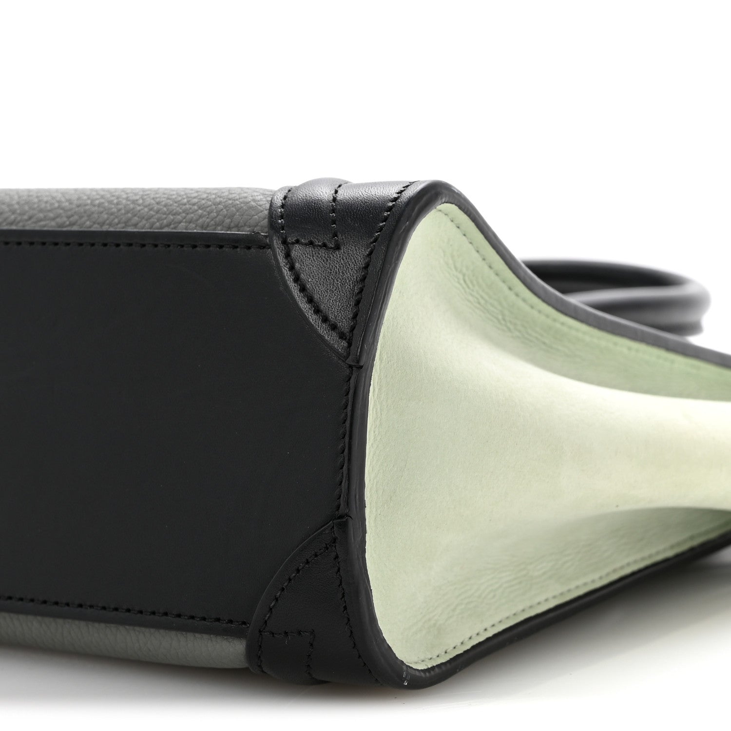 Baby Grained Calfskin Nano Tri-Color Luggage Zinc Almond