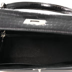 Shiny Porosus Crocodile Kelly Sellier 28 Gris Elephant