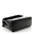 Calfskin Y Quilted Monogram Monochrome Toy Loulou Crossbody Bag Black
