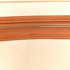 Canvas Calfskin Horizontal Cabas Natural Tan
