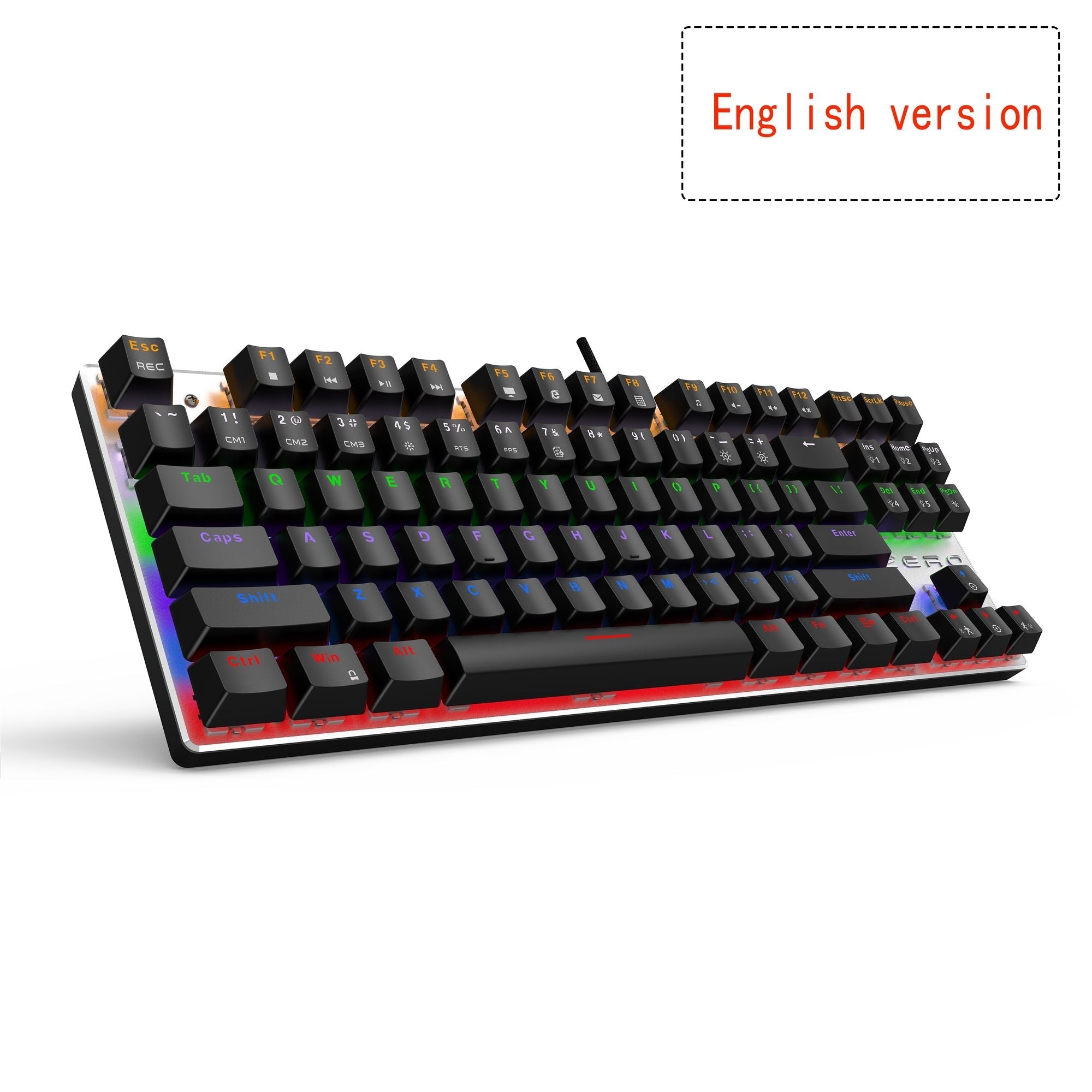Edition Mechanical Keyboard 104 keys Blue Switch Gaming Keyboards for Tablet Desktop Russian sticker -104 backlit black US-blue switch