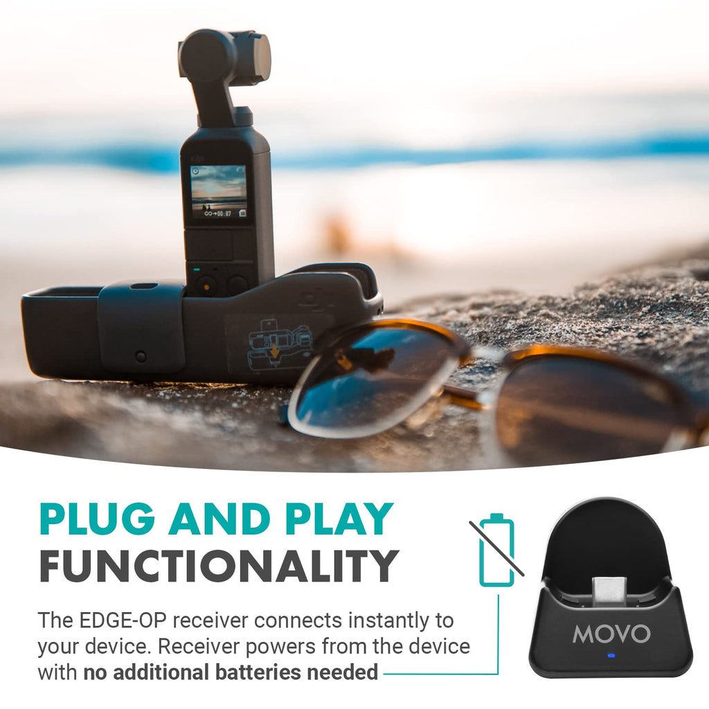 Movo Edge-OP-Duo Dual Wireless Lavalier Microphone for Osmo Pocket 1 and 2