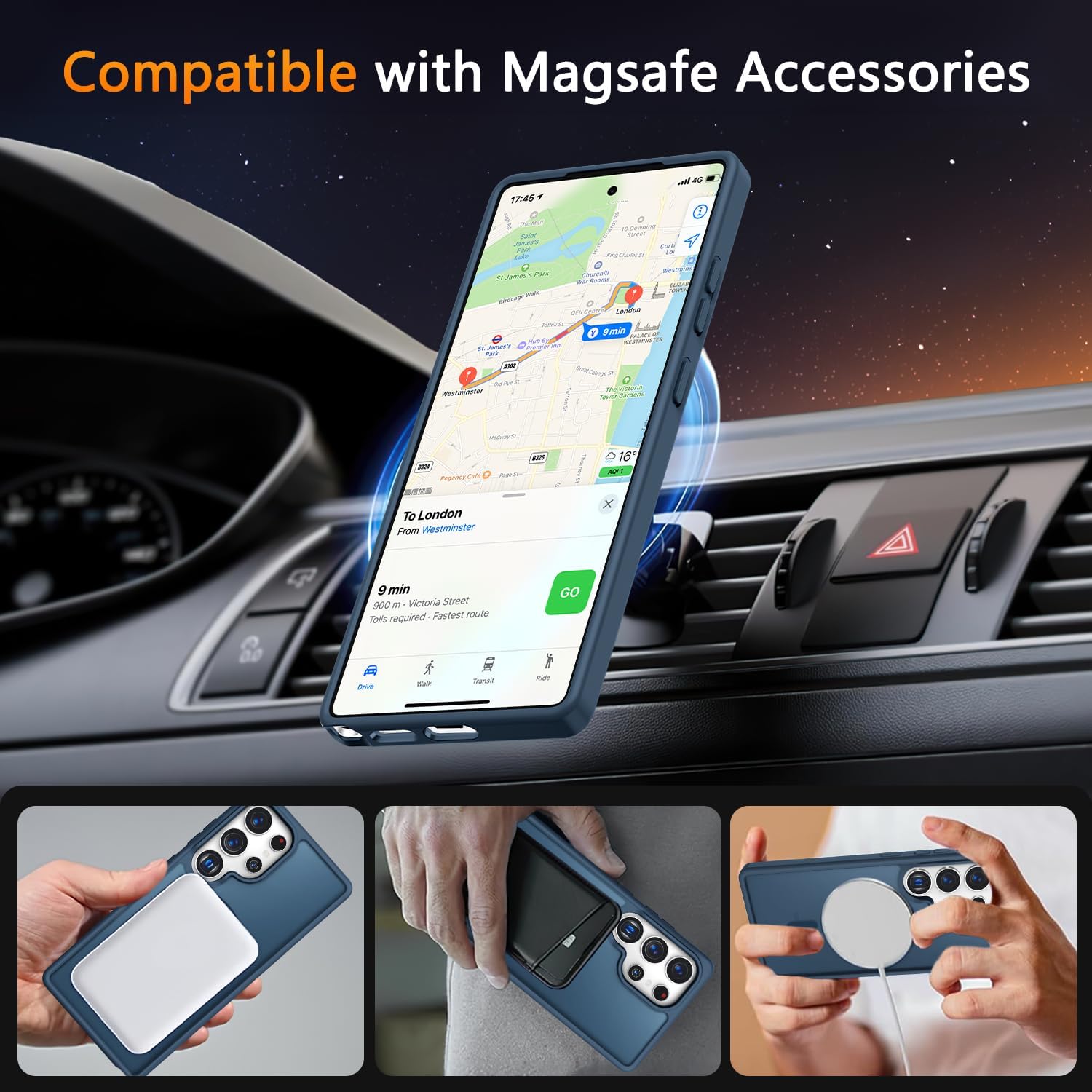 Entronix Bundle Compatible with Galaxy S25 Ultra - [Magnetic] Translucent Matte Case & 1 Clear Screen Protector