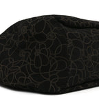 Suede Camellia Hobo Bag Black