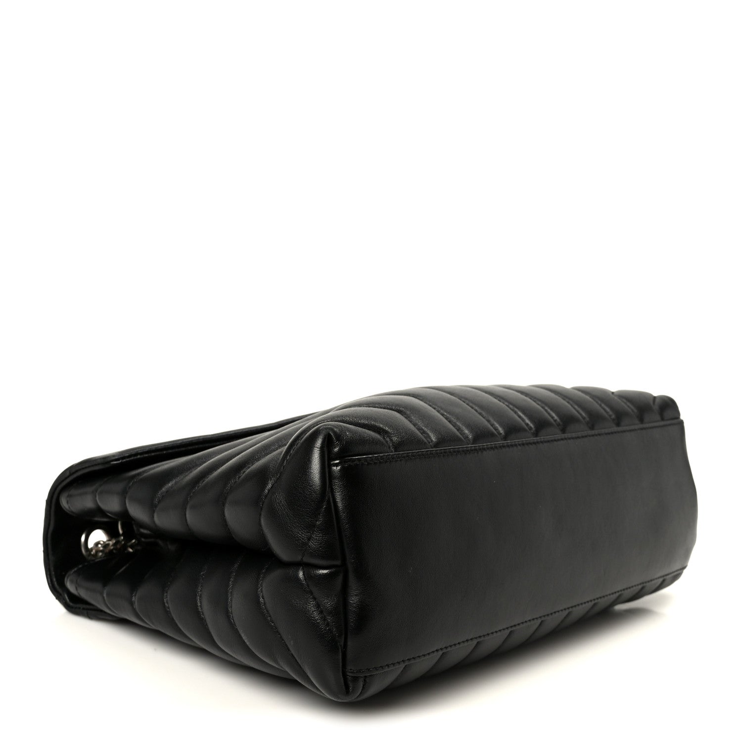 Calfskin Y Quilted Monogram Medium Loulou Chain Satchel Black