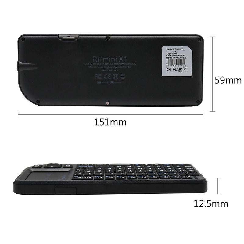 2.4G Mini Wireless Keyboard with Touchpad Mouse, Lightweight Portable Wireless Keyboard Controller with USB Receiver Remote Control for Windows/Mac/Android/PC/Tablet/TV/Xbox/PS3