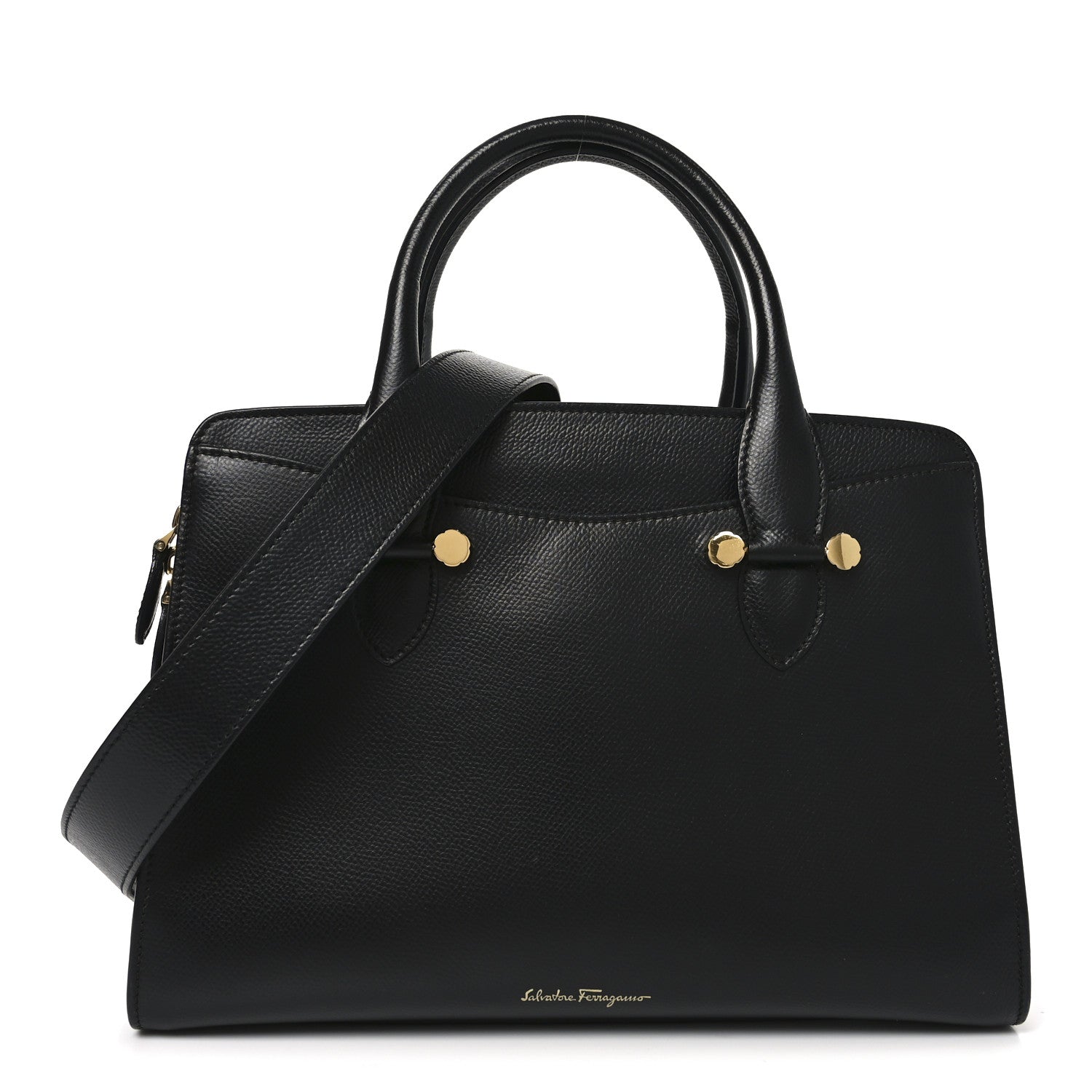 Hammered Calfskin Today Satchel Black