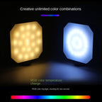 Full color RGB pocket fill light  version mini mobile phone live broadcast square fill light camera photography portable led light