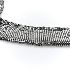 Lambskin Quilted Chain Mail Shoulder Bag Black