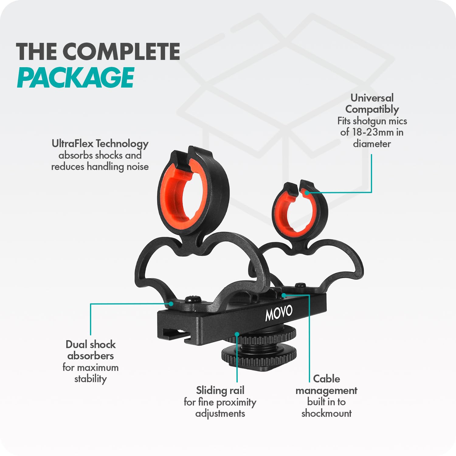 Movo SM6 Ultraflex Premium Shockmount for Shotgun Microphones