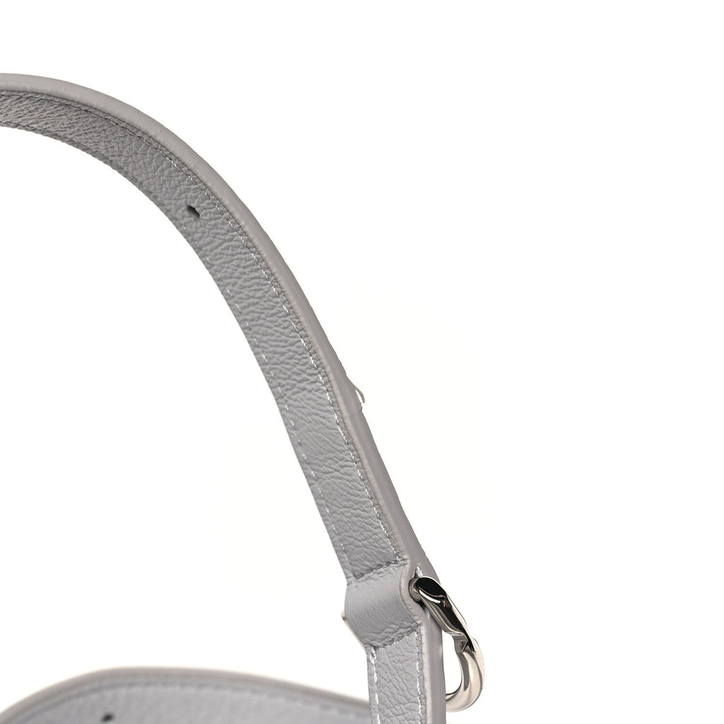 Tumbled Calfskin Mini Voyou Boyfriend Party Bag Light Grey