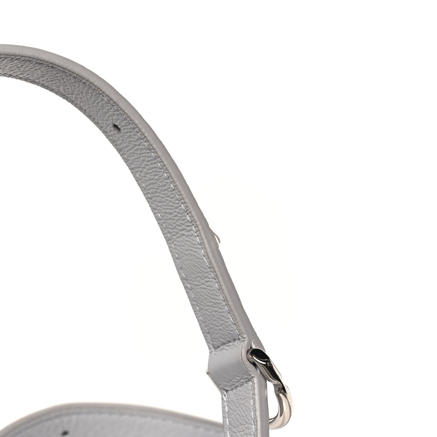 Tumbled Calfskin Mini Voyou Boyfriend Party Bag Light Grey
