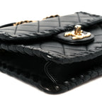 Calfskin Braided Mini My Own Frame Flap Black